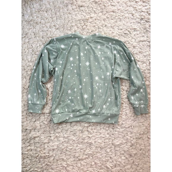 Little Sis Bliss Other - Girls Little Sis Bliss Green Star Print LS tee Size 6Y lightweight